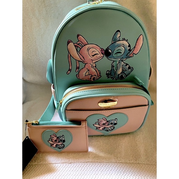 Loungefly Bags Disney Bag Stitch And Angel Backpack With Matching